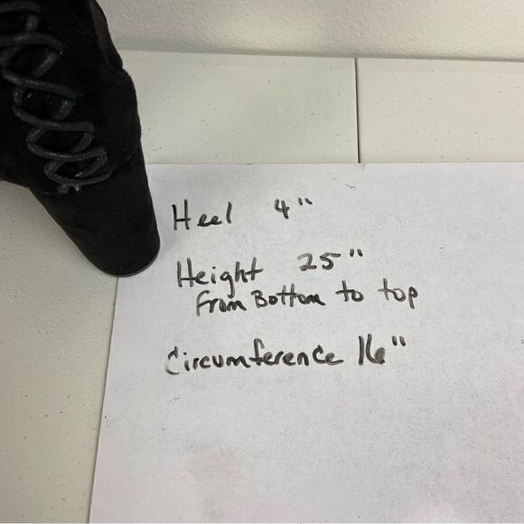 Shoe Dazzle Ivona Black Micro Suede Over the Knee Boots Grunge Streetwear Sz 8.5 - Picture 7 of 11